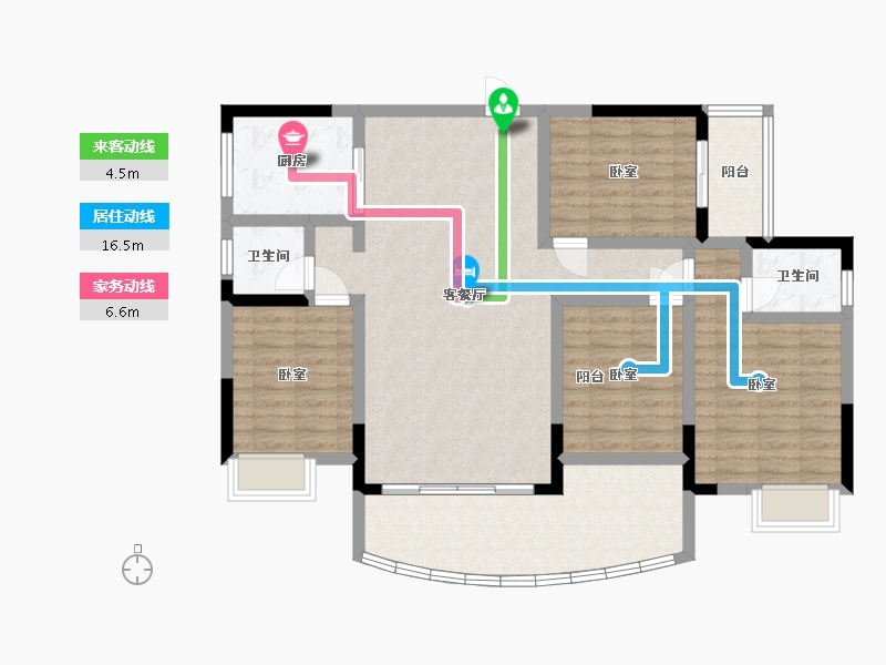 湖南省-湘潭市-银港国际-113.52-户型库-动静线