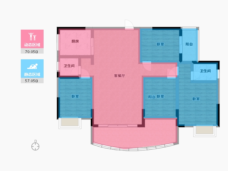 湖南省-湘潭市-银港国际-113.52-户型库-动静分区