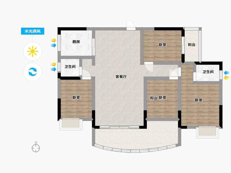 湖南省-湘潭市-银港国际-113.52-户型库-采光通风