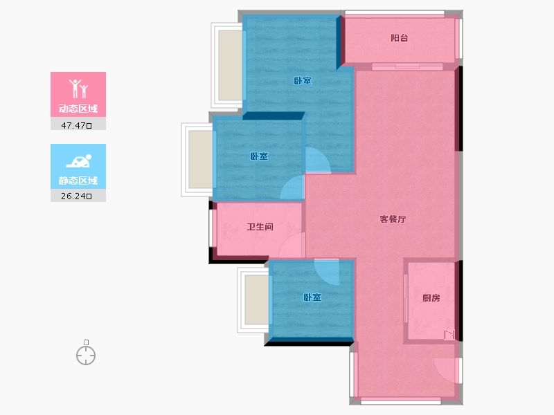 广东省-珠海市-路福•星光上-66.09-户型库-动静分区