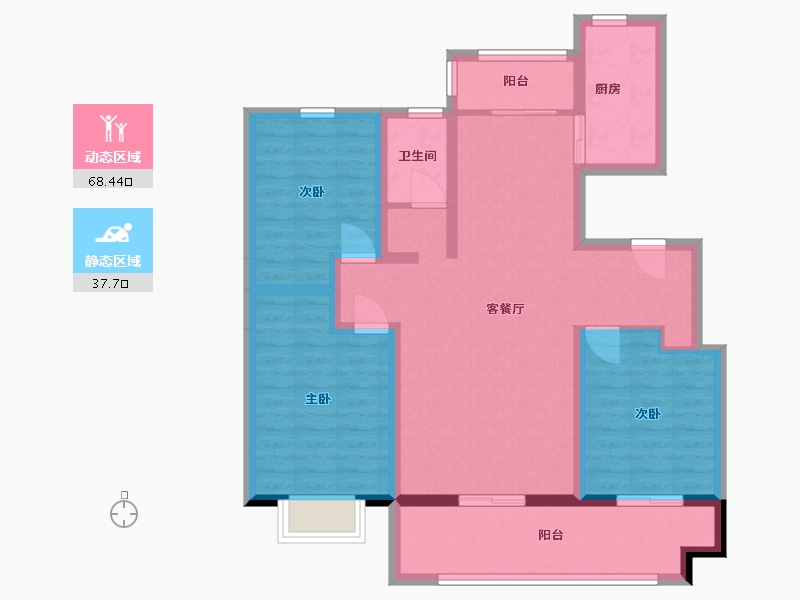 山东省-临沂市-元沃·御景苑-94.08-户型库-动静分区