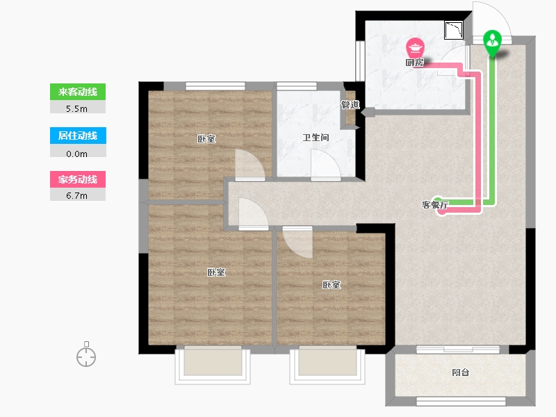 湖北省-武汉市-大华铂金瑞府三期-82.00-户型库-动静线