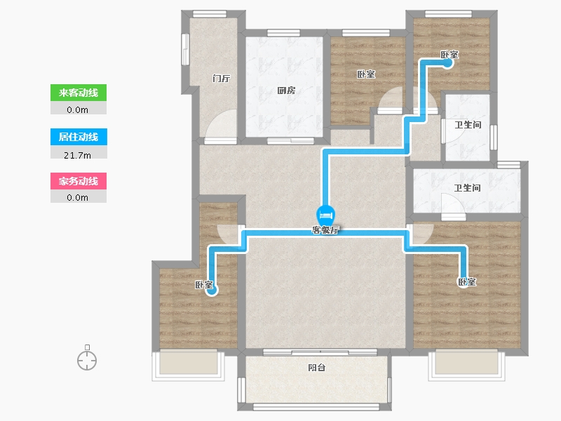 江苏省-宿迁市-新城时光印象-116.00-户型库-动静线