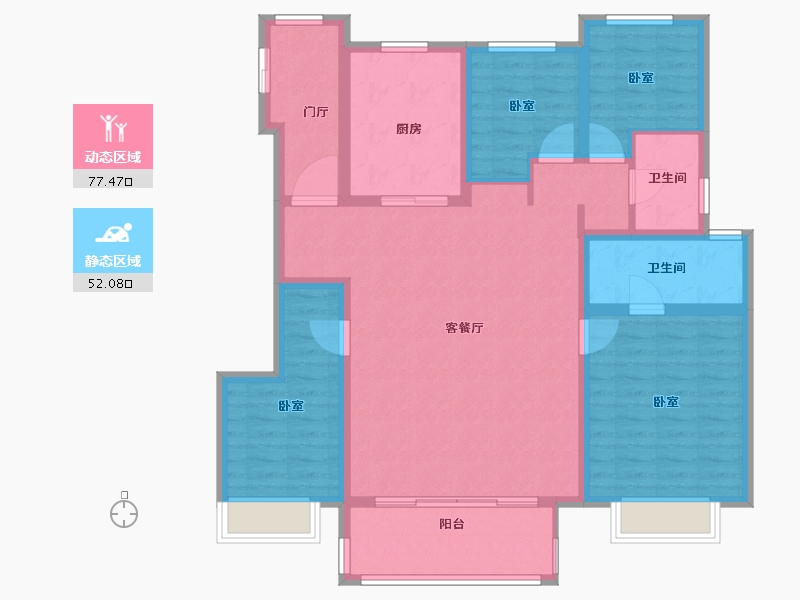 江苏省-宿迁市-新城时光印象-116.00-户型库-动静分区