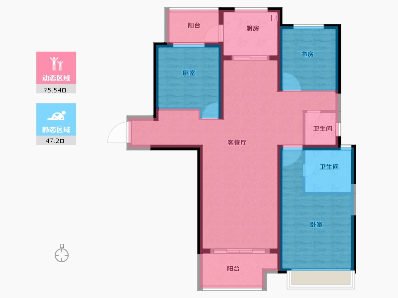 河南省-郑州市-五建新街坊-110.15-户型库-动静分区