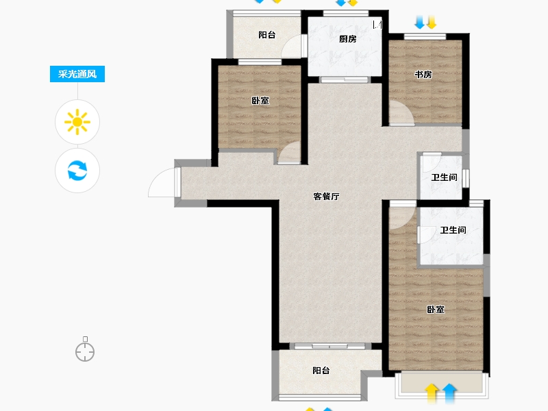 河南省-郑州市-五建新街坊-110.15-户型库-采光通风