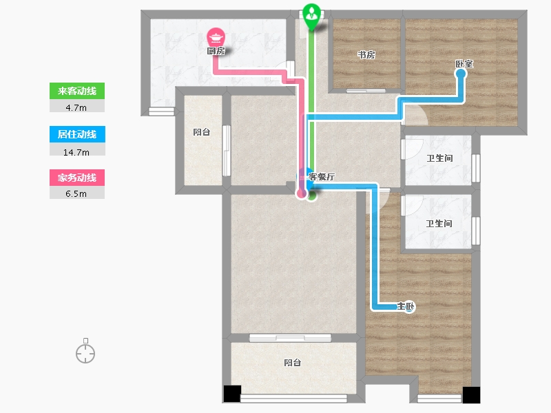 湖北省-黄冈市-麻城恒泰名仕公馆-82.44-户型库-动静线