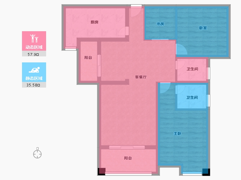 湖北省-黄冈市-麻城恒泰名仕公馆-82.44-户型库-动静分区