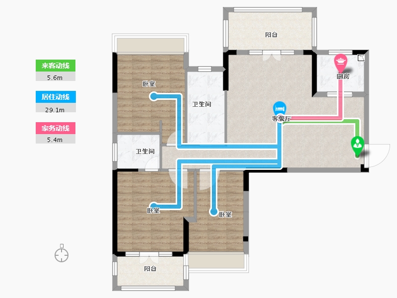 湖北省-襄阳市-盛唐国际-110.17-户型库-动静线