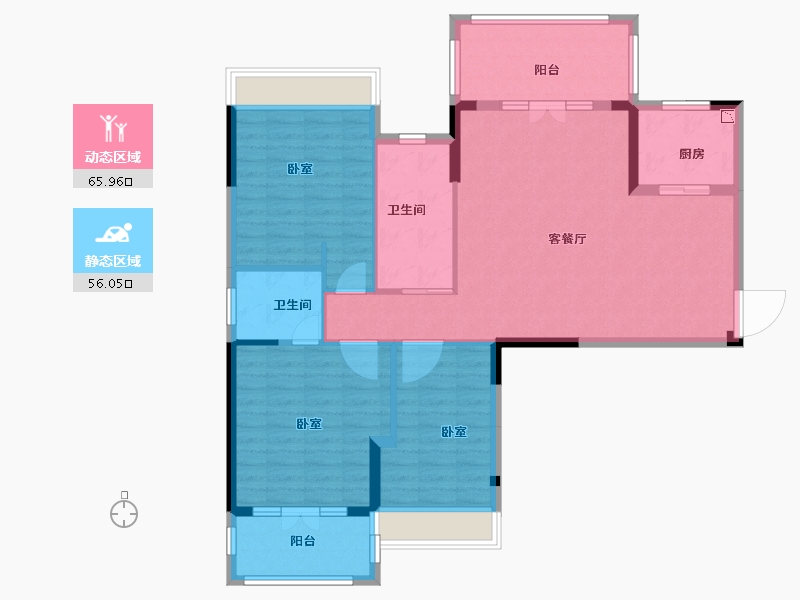 湖北省-襄阳市-盛唐国际-110.17-户型库-动静分区