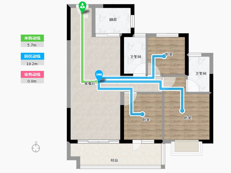 湖北省-襄阳市-碧桂园黄金时代-80.00-户型库-动静线