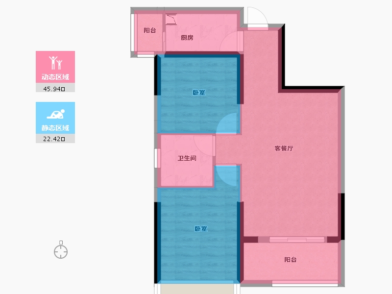 湖北省-咸宁市-鹏成·新都汇-60.61-户型库-动静分区