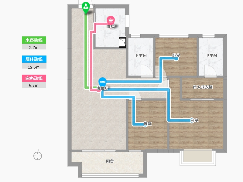 湖南省-常德市-金科美的·柳叶和园-79.90-户型库-动静线