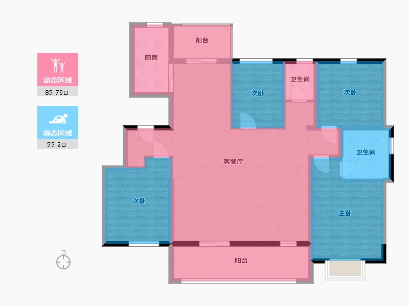 山东省-临沂市-元沃·御景苑-127.06-户型库-动静分区