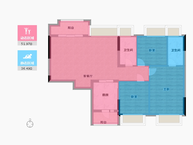 广东省-广州市-雅居乐万科热橙-79.00-户型库-动静分区