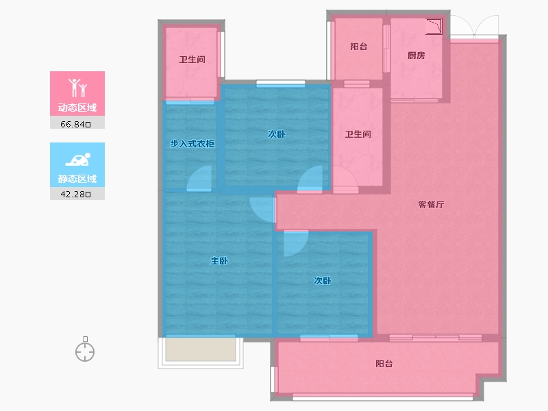 湖南省-株洲市-醴陵亿都时光-97.66-户型库-动静分区