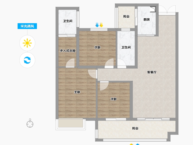 湖南省-株洲市-醴陵亿都时光-97.66-户型库-采光通风