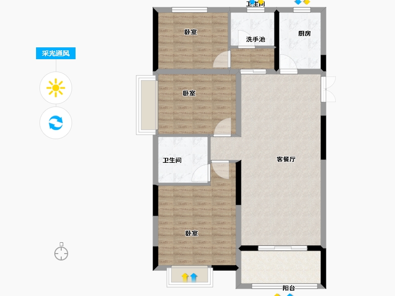 河南省-开封市-博府华庭-100.35-户型库-采光通风