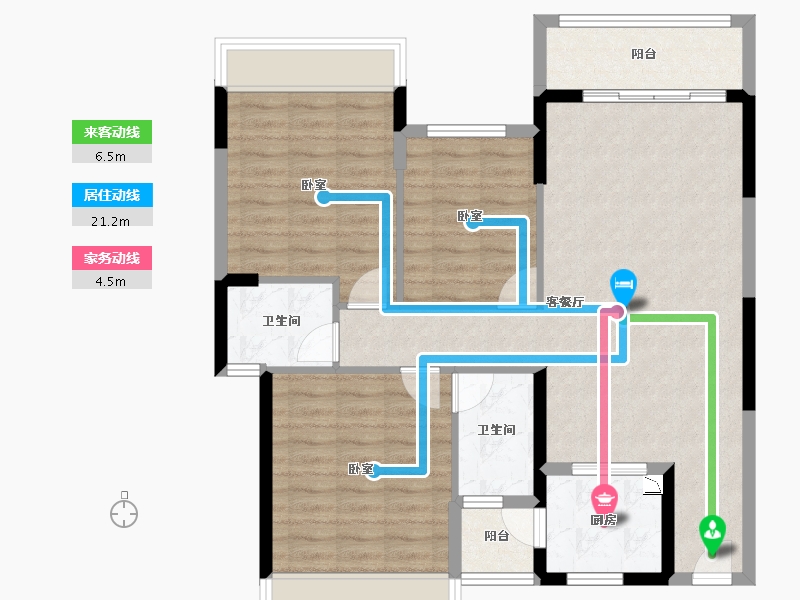 湖北省-襄阳市-玉龙湾公园大道-93.78-户型库-动静线