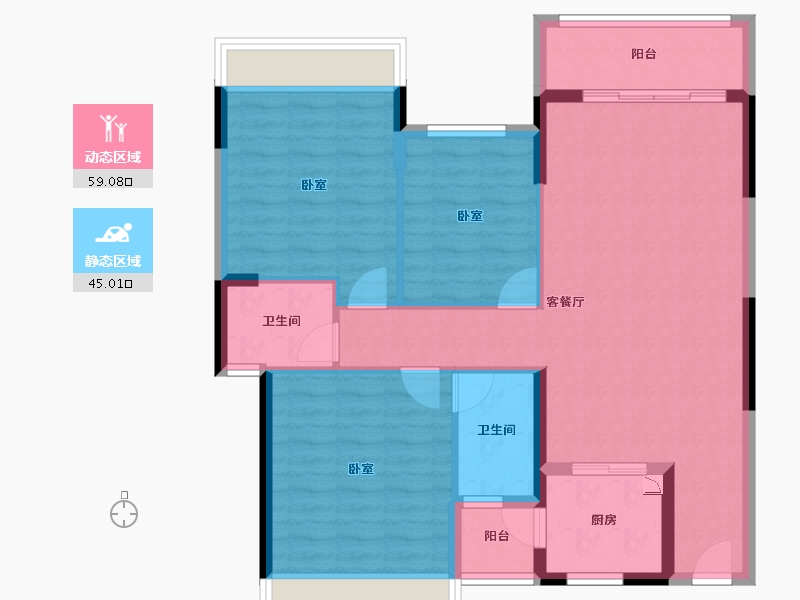 湖北省-襄阳市-玉龙湾公园大道-93.78-户型库-动静分区