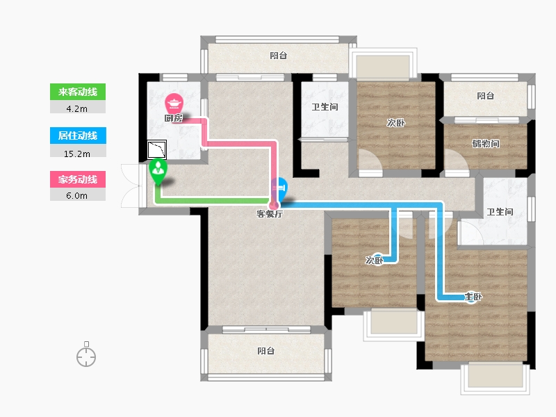 湖南省-株洲市-华晨·浪琴湾-96.23-户型库-动静线