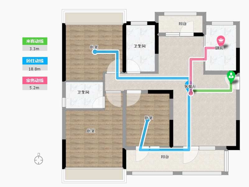 湖北省-襄阳市-万景·三号院-112.00-户型库-动静线