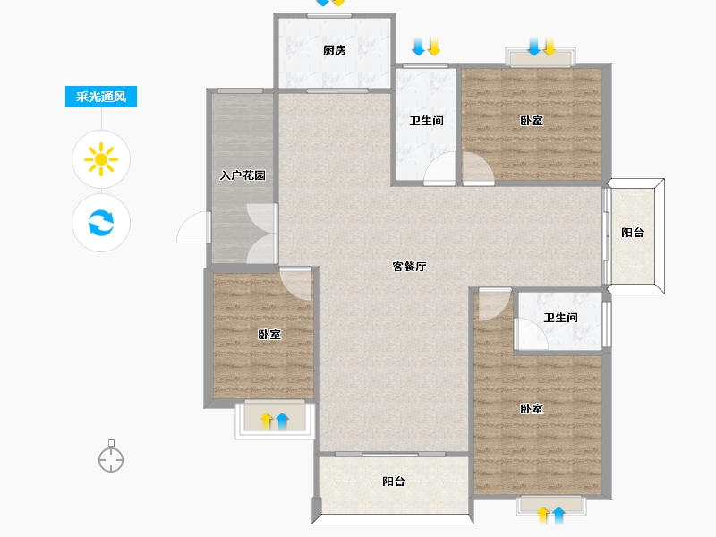 河南省-信阳市-御景华城-115.00-户型库-采光通风