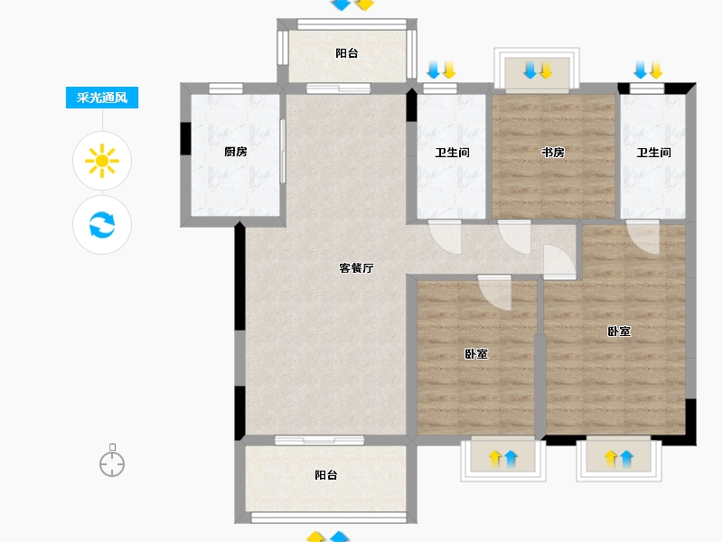 湖北省-宜昌市-一品江山-91.17-户型库-采光通风