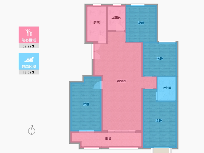 山东省-潍坊市-恒信风華上品-109.73-户型库-动静分区