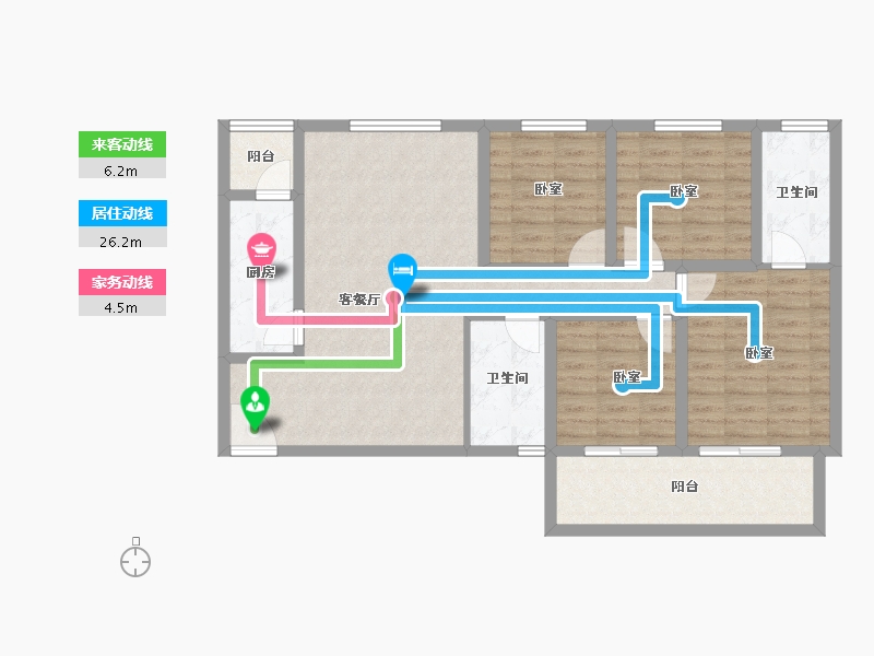 河南省-南阳市-财富公馆二期-100.95-户型库-动静线