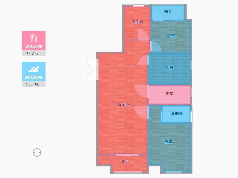 山东省-临沂市-儒辰·掌舵东岸-119.01-户型库-动静分区