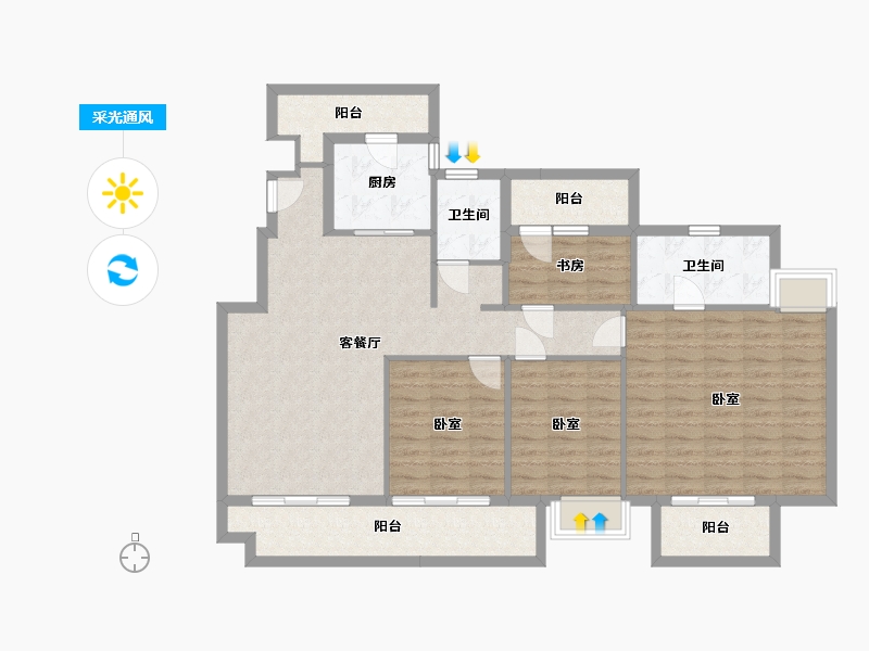 湖北省-武汉市-联投梓山郡-120.00-户型库-采光通风