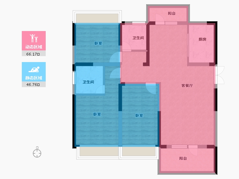 湖北省-黄冈市-菁华园-100.30-户型库-动静分区