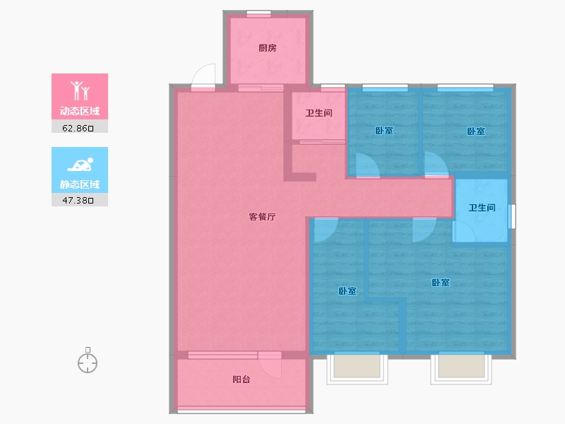 山东省-济宁市-碧桂园翡翠华府-98.82-户型库-动静分区