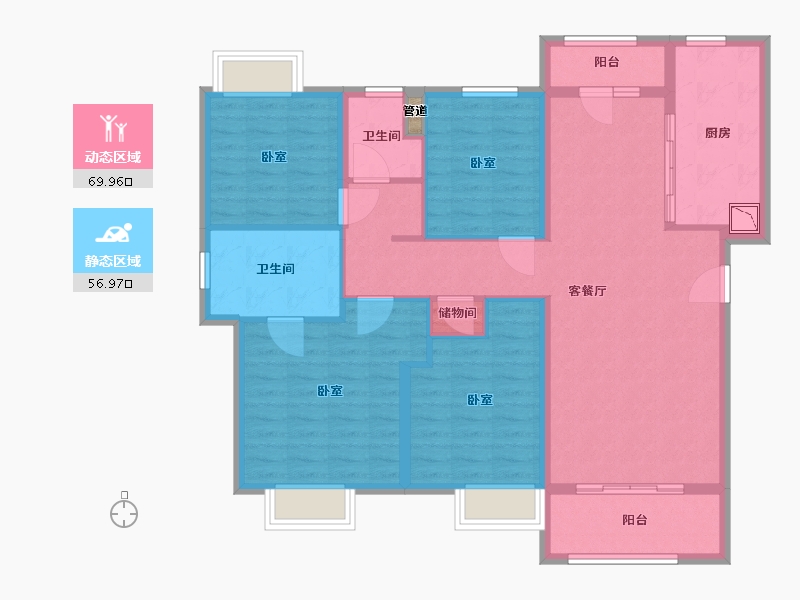 湖北省-武汉市-金地悦江时代-114.00-户型库-动静分区