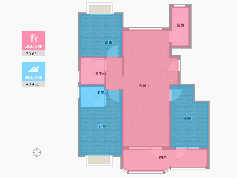 山东省-济宁市-惠民瑞马世家-107.01-户型库-动静分区