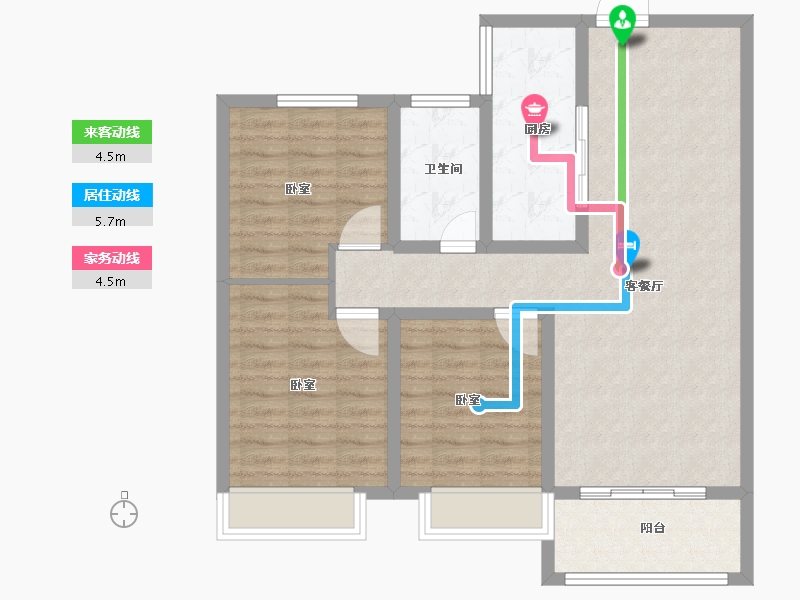 河南省-南阳市-东郡华府-89.70-户型库-动静线