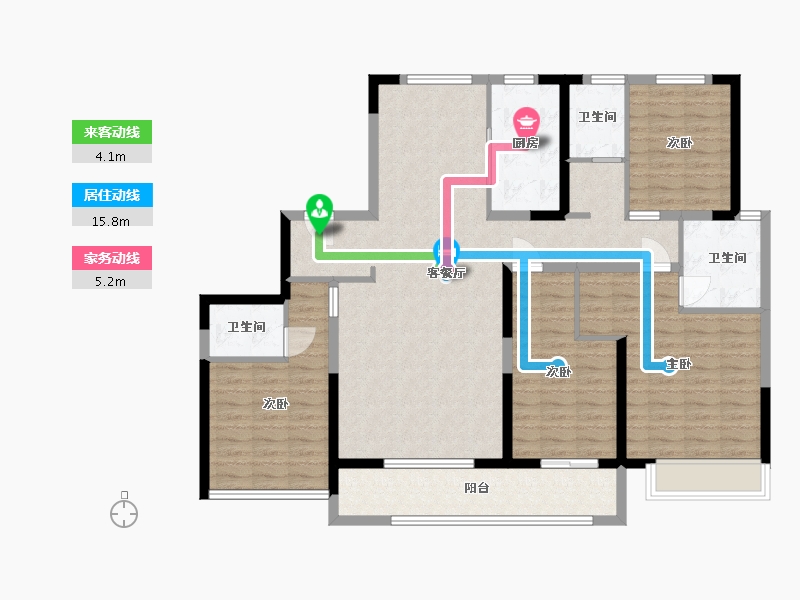 山东省-潍坊市-众成学府生活城-125.99-户型库-动静线