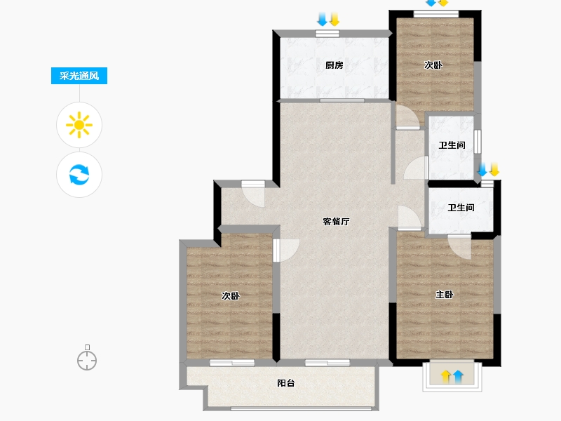 山东省-临沂市-宝德熙園-97.99-户型库-采光通风