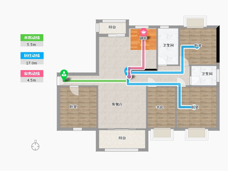 湖北省-黄冈市-金都上城-108.44-户型库-动静线