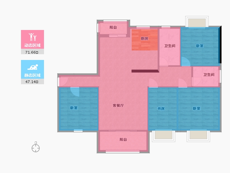 湖北省-黄冈市-金都上城-108.44-户型库-动静分区