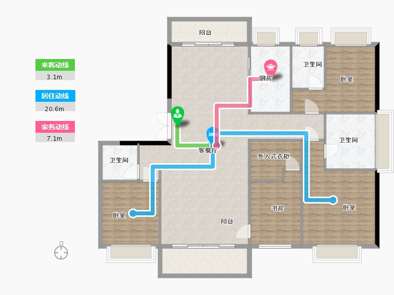 湖北省-武汉市-博译上坤云峯-177.35-户型库-动静线