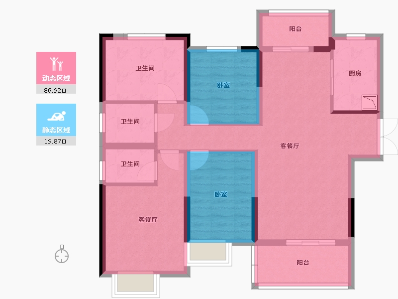 湖北省-宜昌市-一品江山-94.57-户型库-动静分区