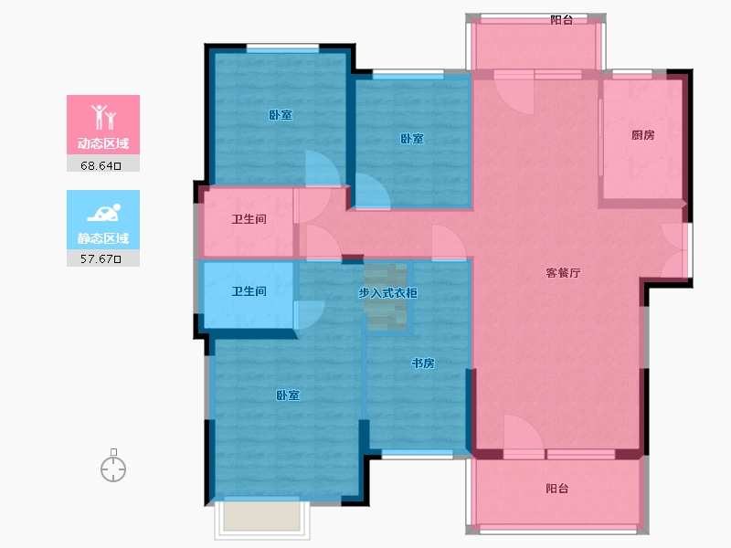 湖北省-武汉市-星悦湾-113.87-户型库-动静分区