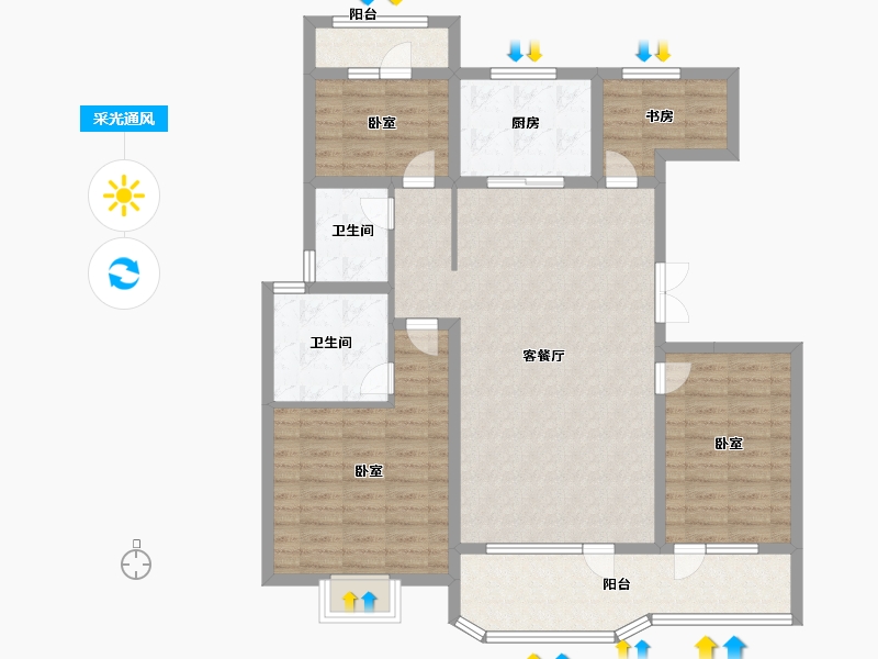 山东省-济宁市-惠民瑞马世家-112.99-户型库-采光通风