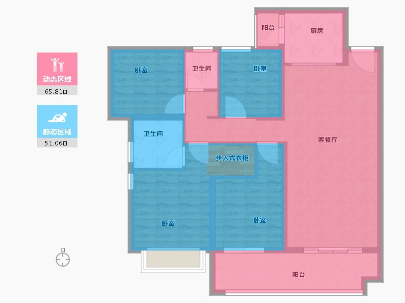 湖北省-荆州市-万森国际广场-105.00-户型库-动静分区