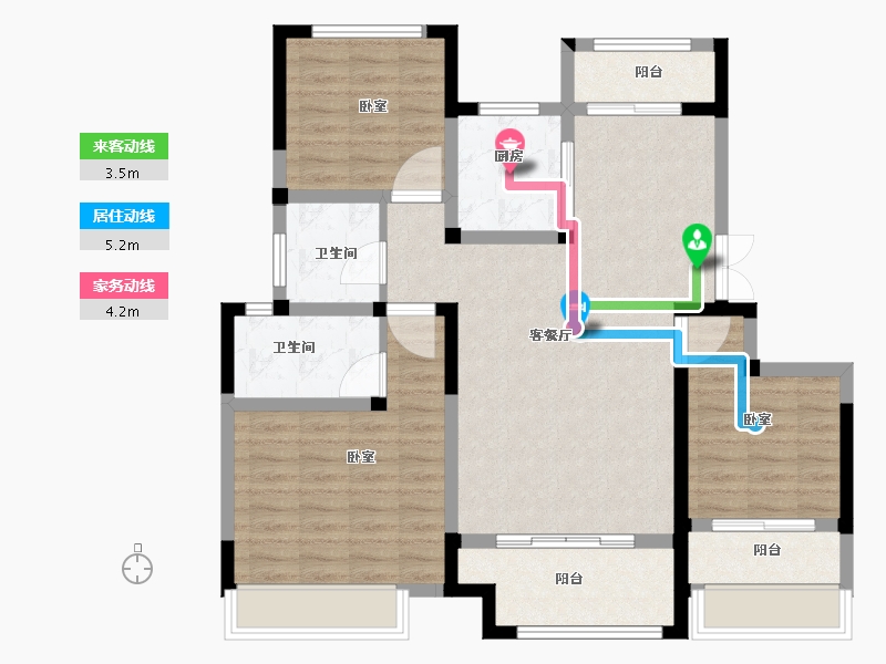 河南省-郑州市-永威梅隆公馆-96.05-户型库-动静线