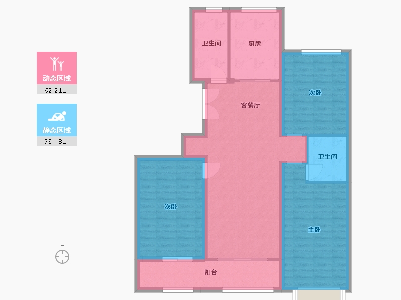 山东省-潍坊市-恒信风華上品-104.65-户型库-动静分区