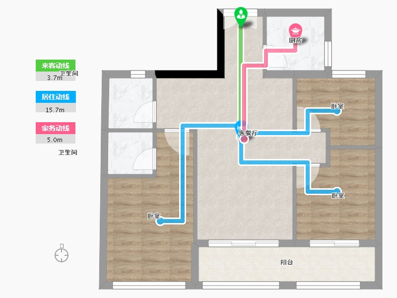 浙江省-绍兴市-店口丽景春天-67.00-户型库-动静线