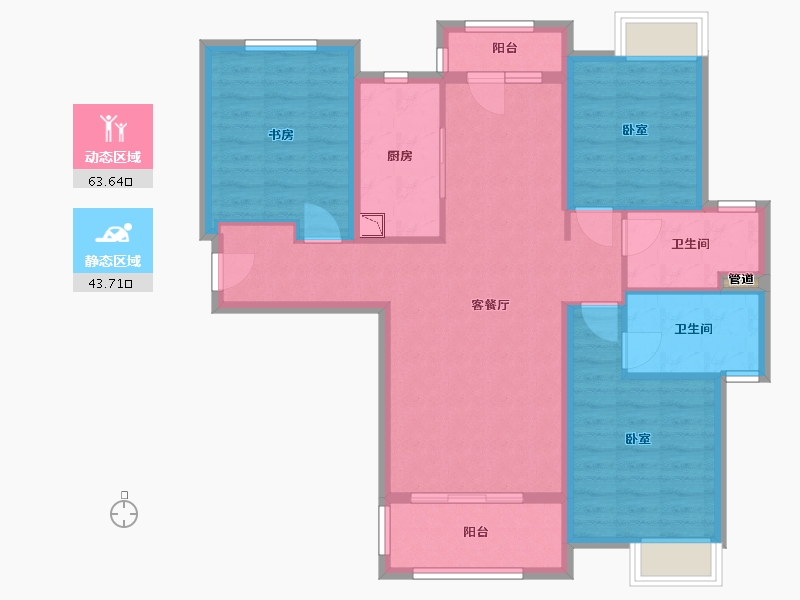 湖北省-武汉市-金地悦江时代-96.00-户型库-动静分区